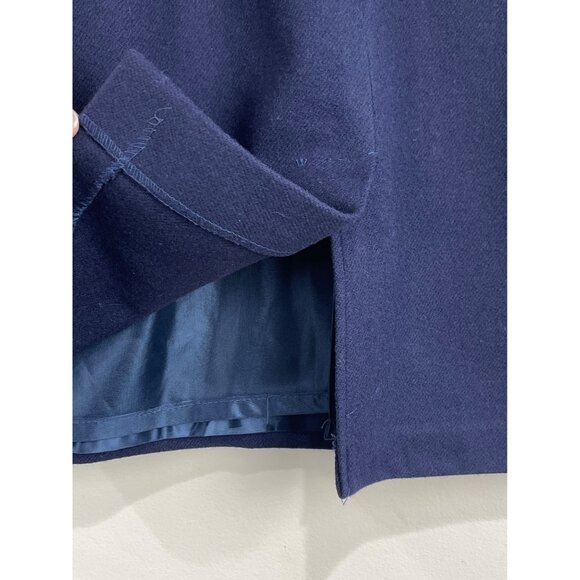VTG Sag Harbor Petite Wool Pencil Skirt Womens 6P Navy Lined - Picture 5 of 5